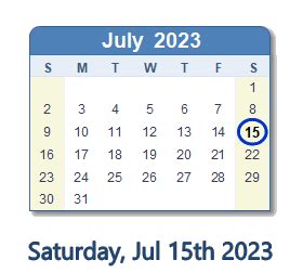 july 15 2023|july 15 2023 holiday.